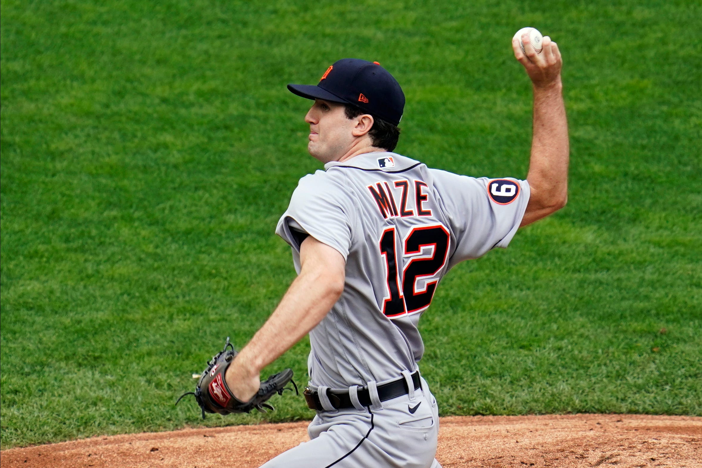 Detroit Tigers' pitcher Casey Mize throws against the Minnesota Twins in the first inning of a baseball game Sunday, Sept. 6, 2020, in Minneapolis.