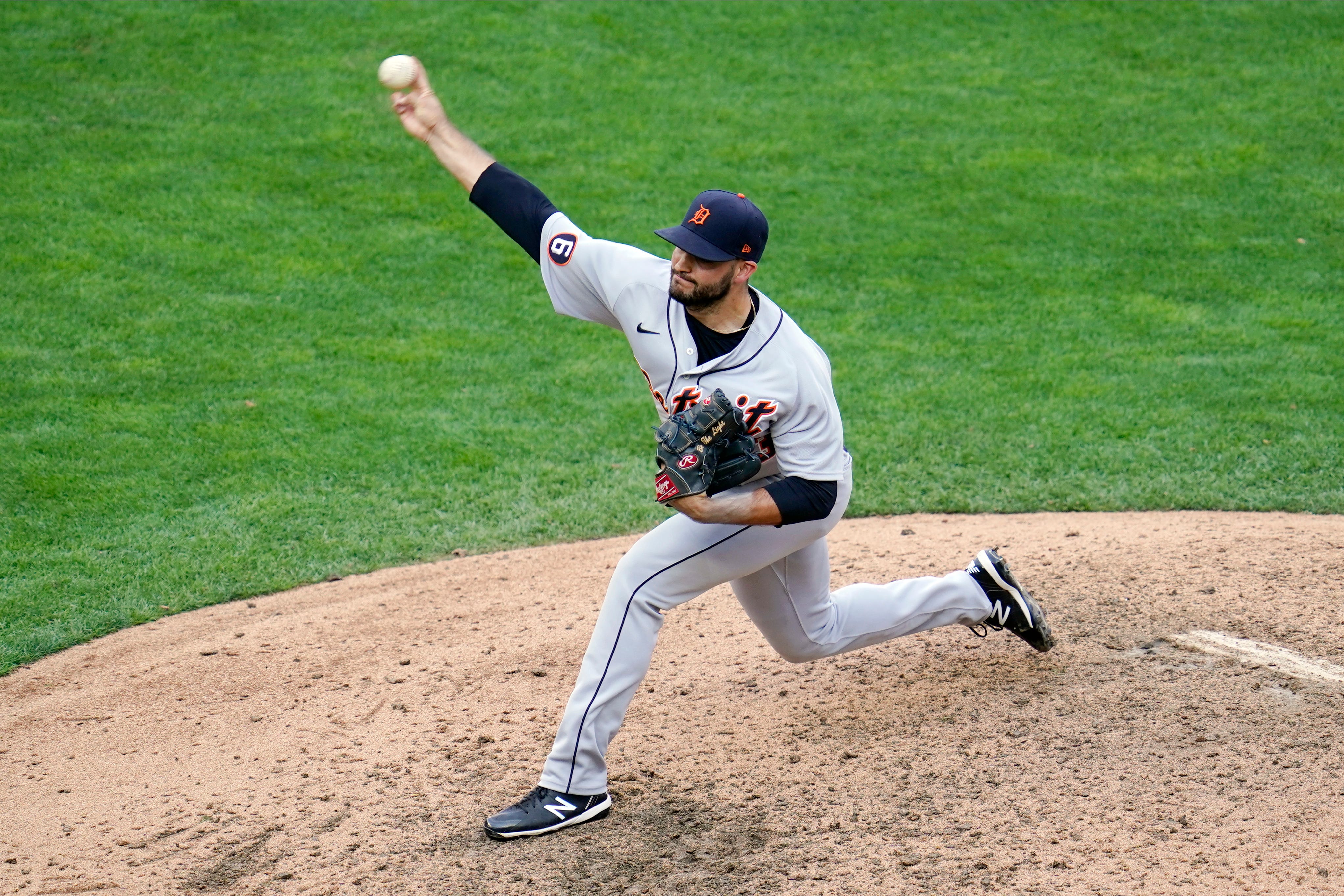 Detroit Tigers pitcher Bryan Garcia throws against the Minnesota Twins in the ninth inning.