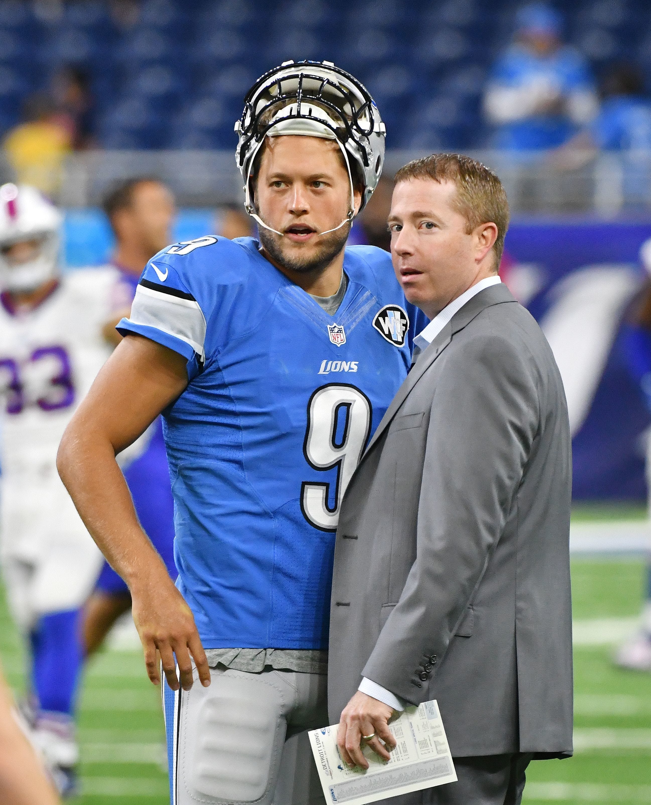 General manager Bob Quinn says drafting a quarterback in the first round is not out of the question, though he and coach Matt Patricia have faith in starter Matthew Stafford.
