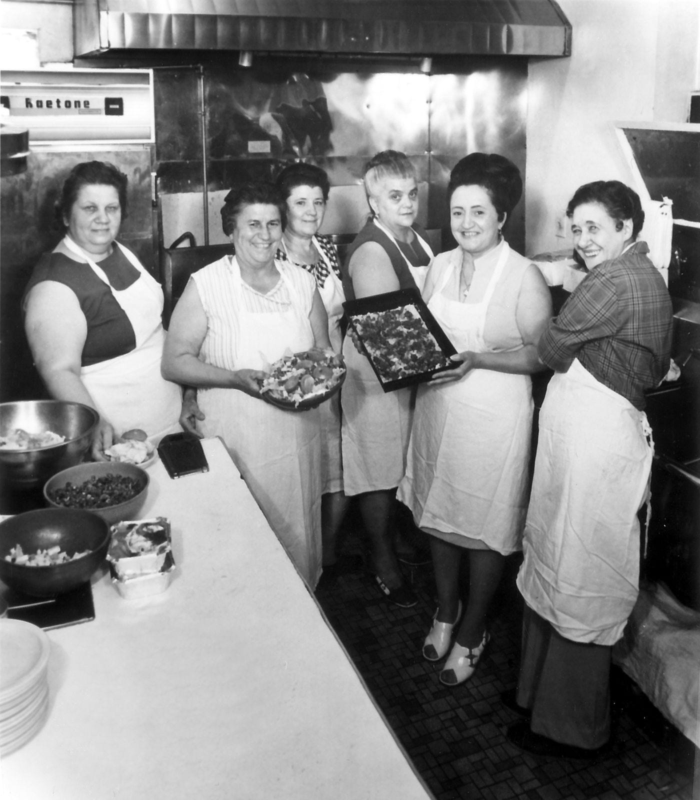 Original kitchen crew at Buddy's  Pizza in Hamtramck.
