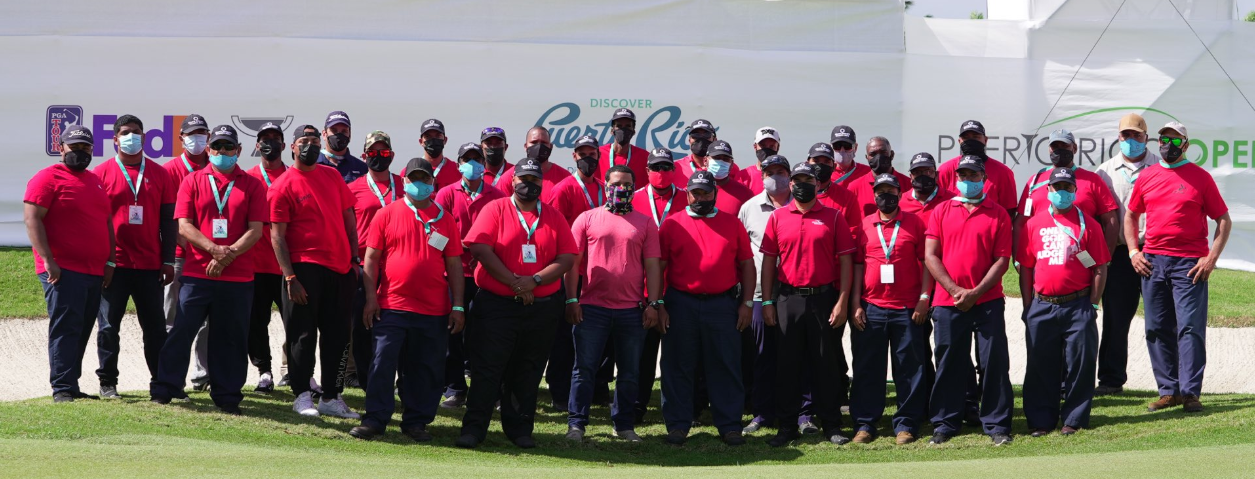 The maintenance crew before Sunday's round at the PGA Tour's Puerto Rico Open