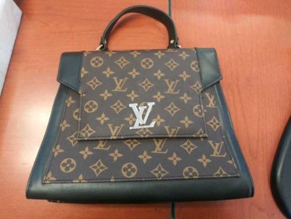 Officials said this Louis Vuitton bag is one of the counterfeit designer products seized March 2, 2021 by Customers and Border Protection officers at the Blue Water Bridge in Port Huron.