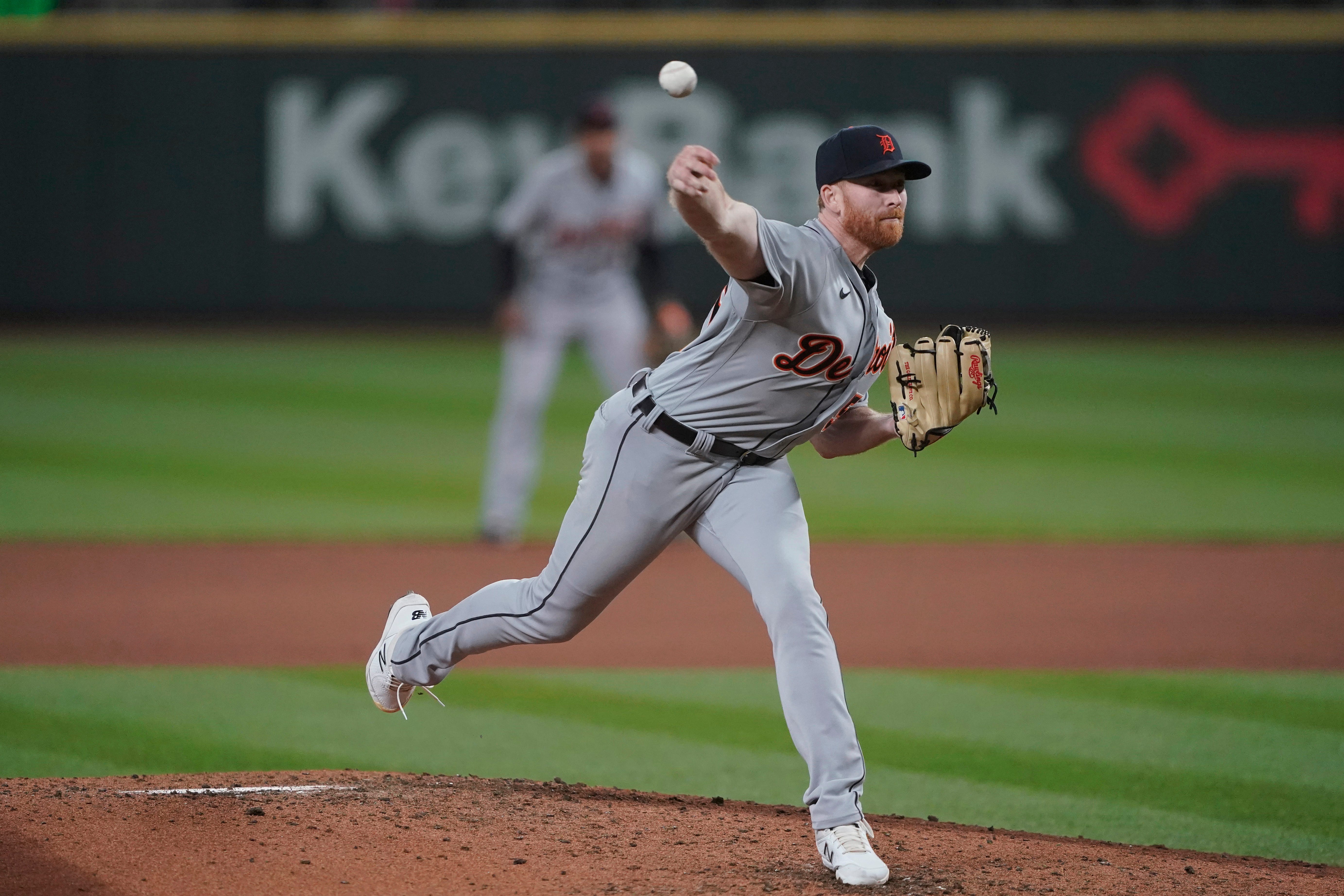 Detroit Tigers starting pitcher Spencer Turnbull throws to a Seattle Mariners batter during the sixth inning.