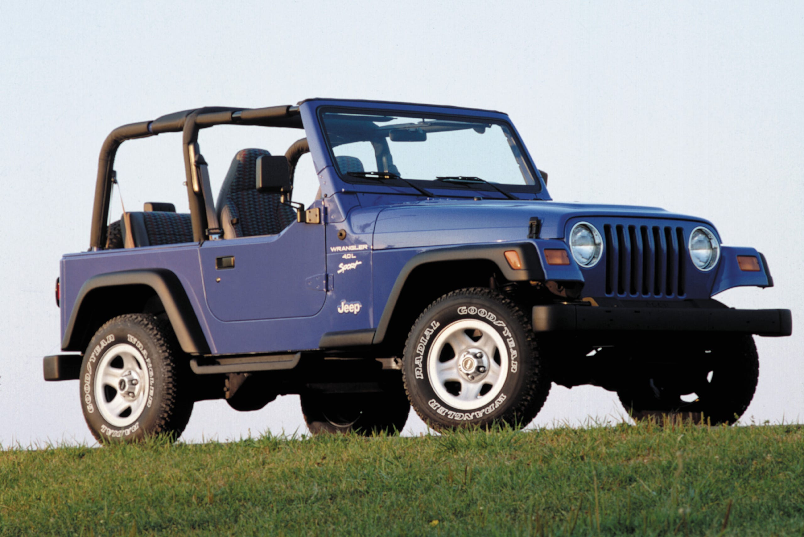 A 1997 Jeep Wrangler Sport.