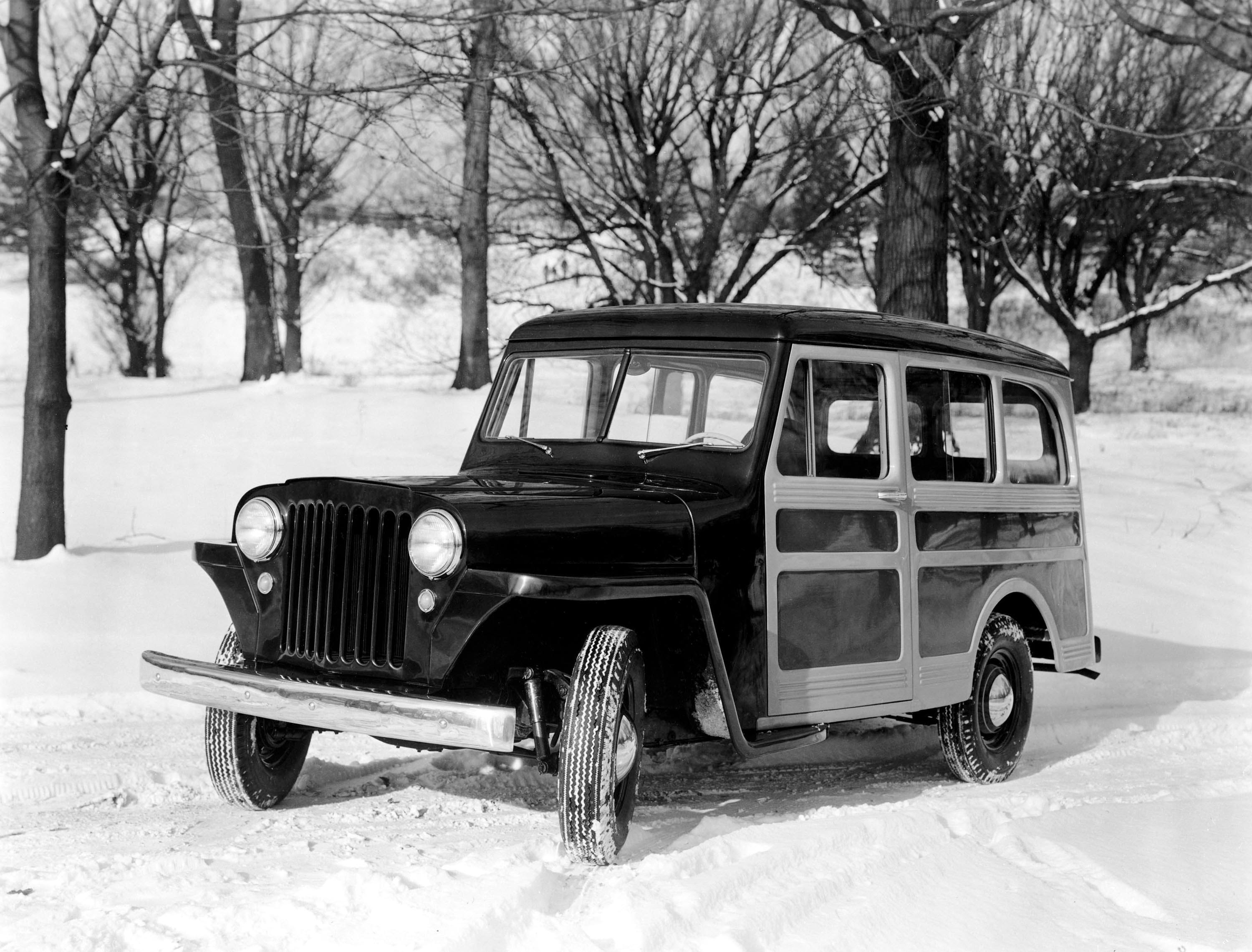 Combining a spacious interior with a low-maintenance exterior and four-wheel drive capability, the 1949 Jeep Station Wagon was America's first true sport-utility vehicle.