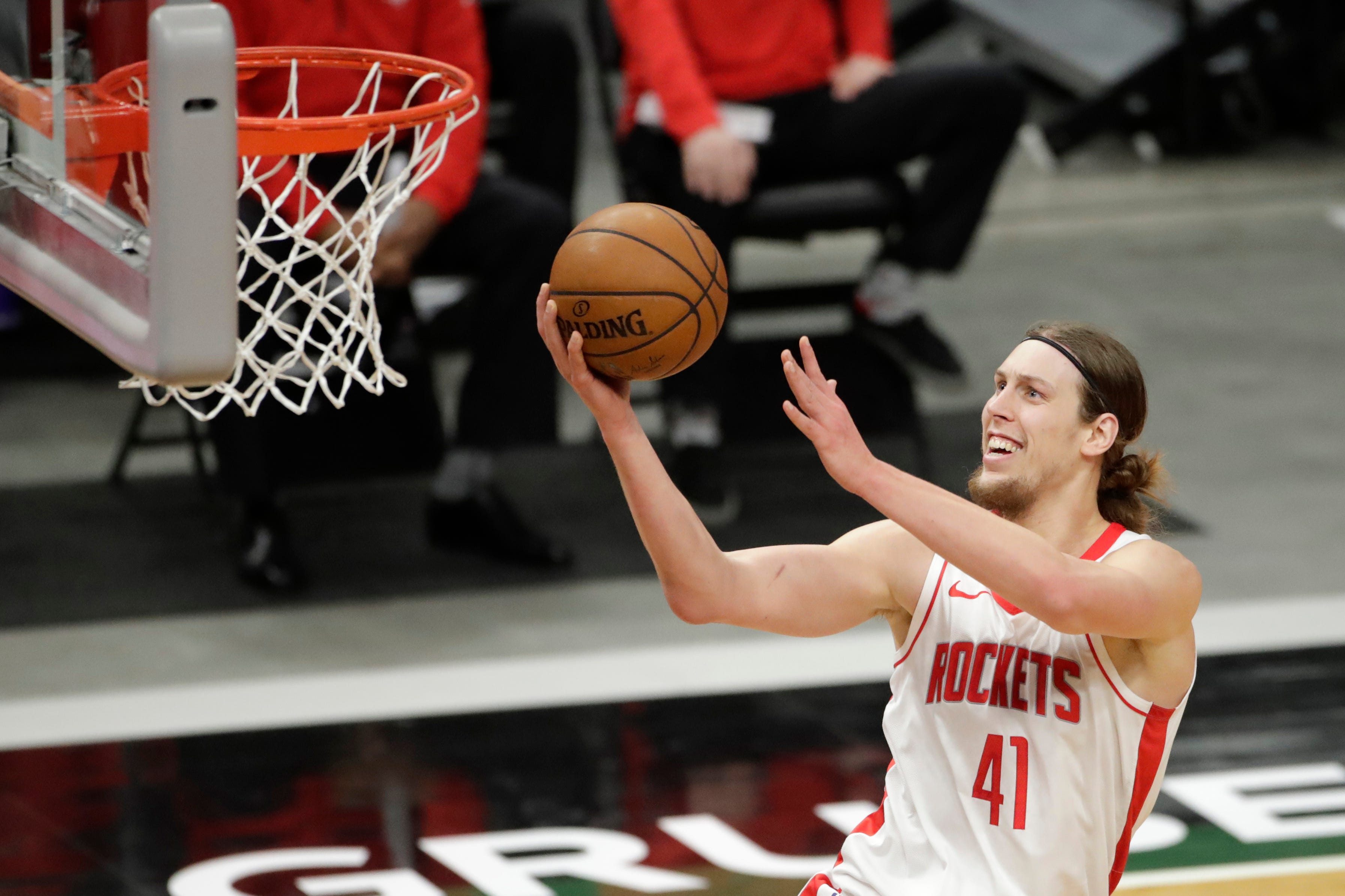 Kelly Olynyk split time with the Heat and Rockets last season, averaging 13.5 points and seven rebounds over 70 games.