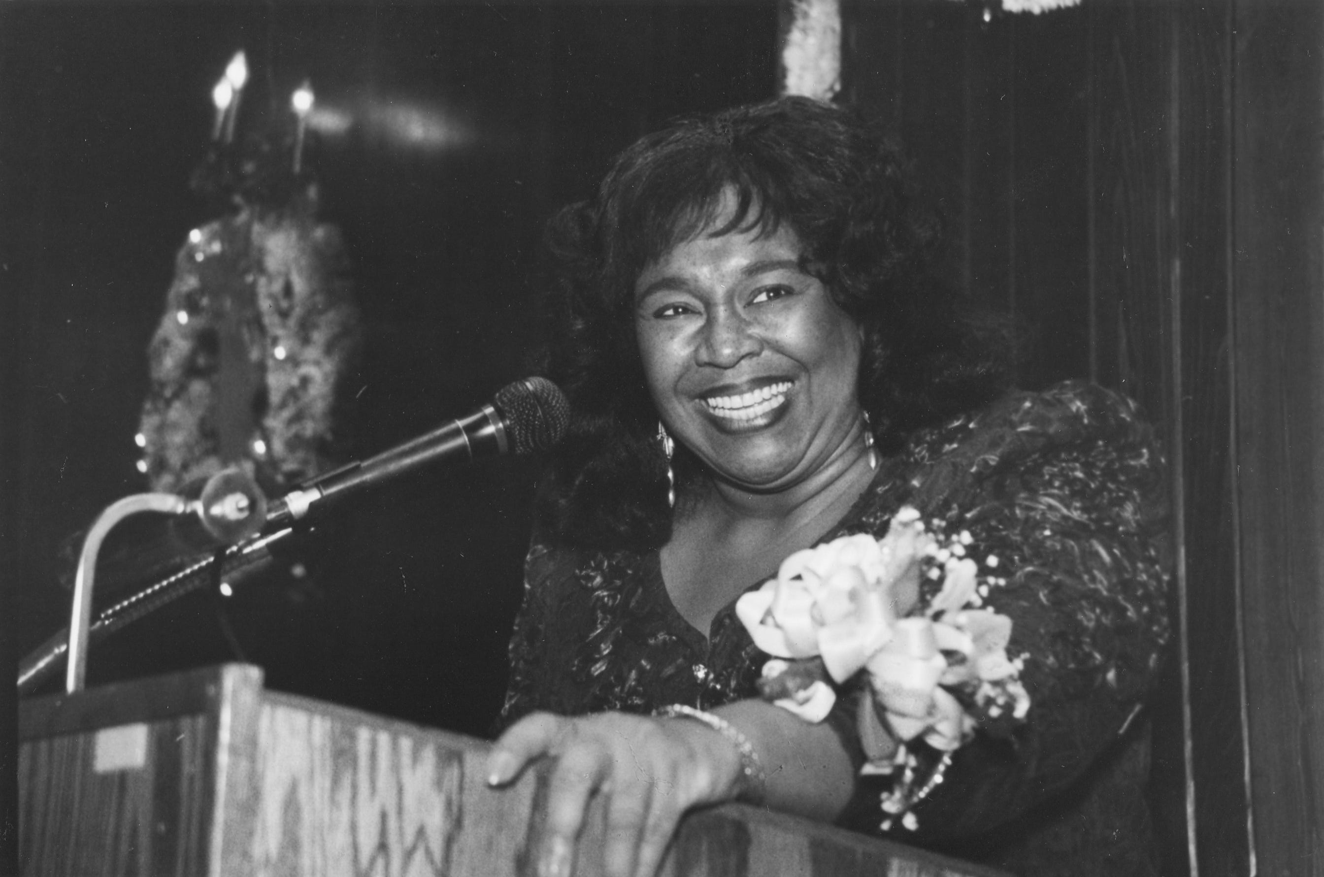 Longtime community activist and Detroit Congresswoman Barbara-Rose Collins, seen here in a Dec. 4, 1990 photo, died at the age of 82, her family announced in a statement on Thursday, Nov. 4, 2021. Collins was elected to the U.S. House in 1990, becoming the first Black woman from Michigan elected to Congress.