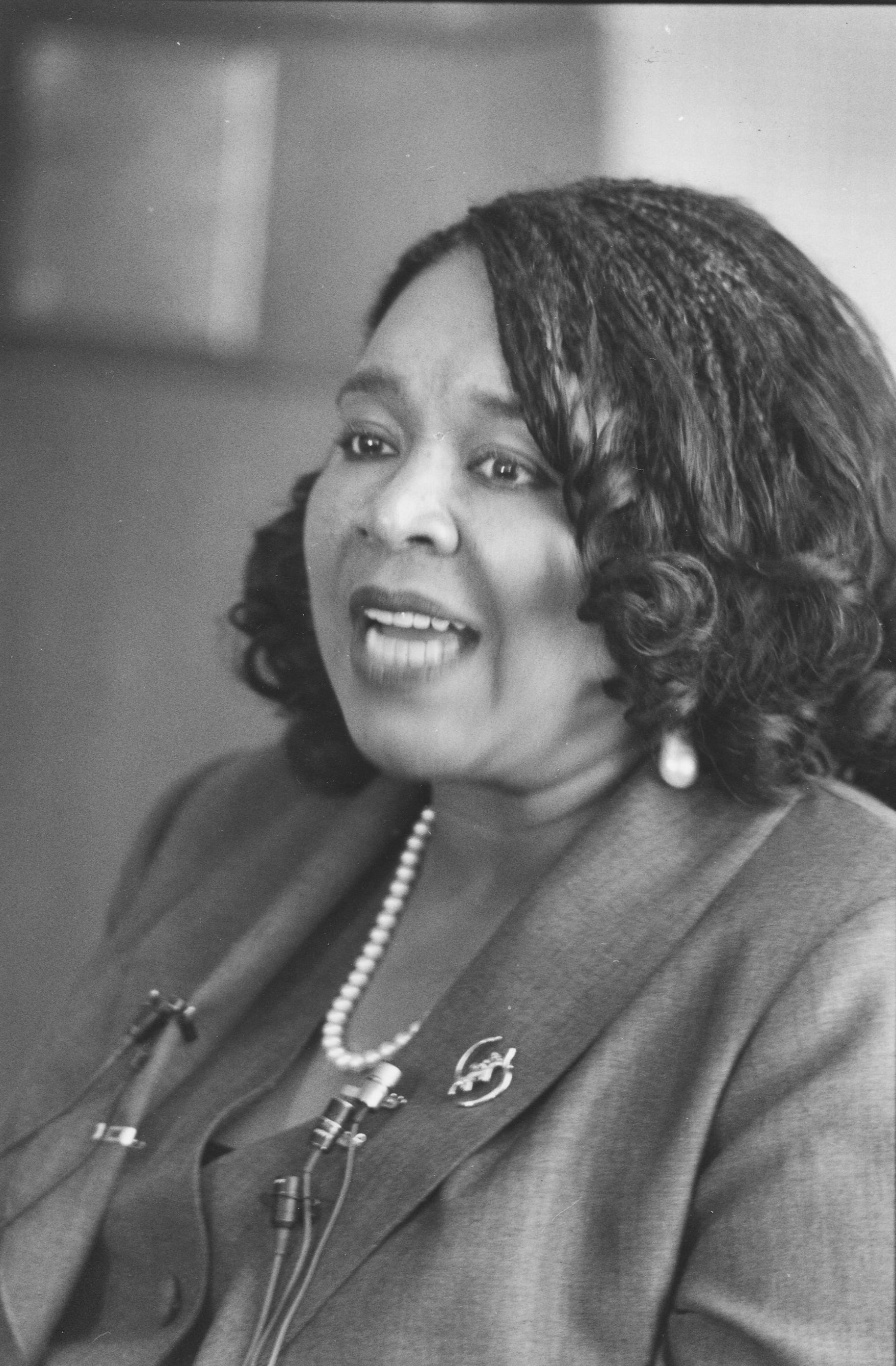 Longtime community activist and Detroit Congresswoman Barbara-Rose Collins, seen here in a May 10, 1989 photo, died at the age of 82, her family announced in a statement on Thursday, Nov. 4, 2021. Collins was elected to the U.S. House in 1990, becoming the first Black woman from Michigan elected to Congress.