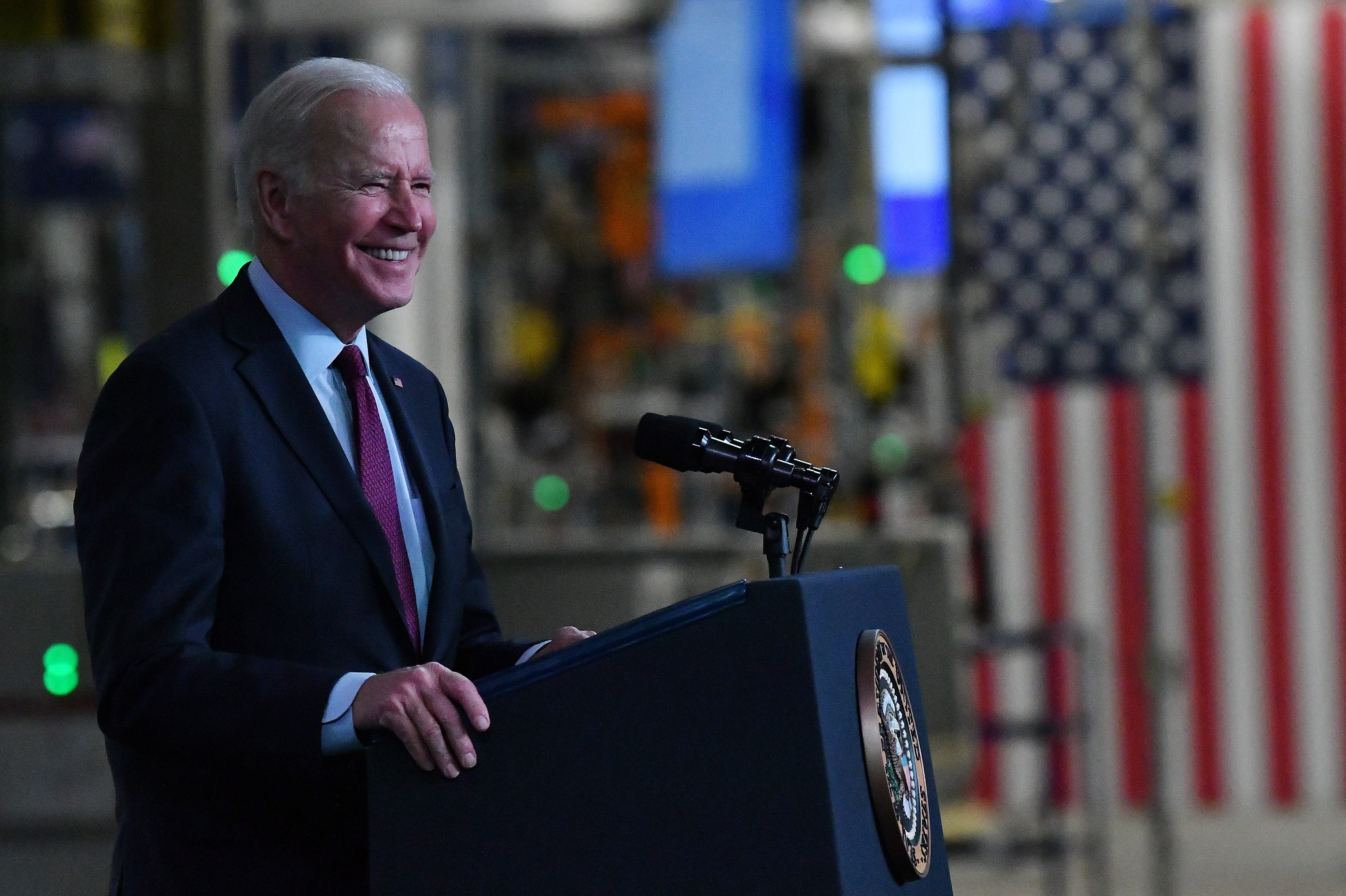 President Joe Biden visits General Motors Factory ZERO in Detroit  on Nov. 17, 2021.