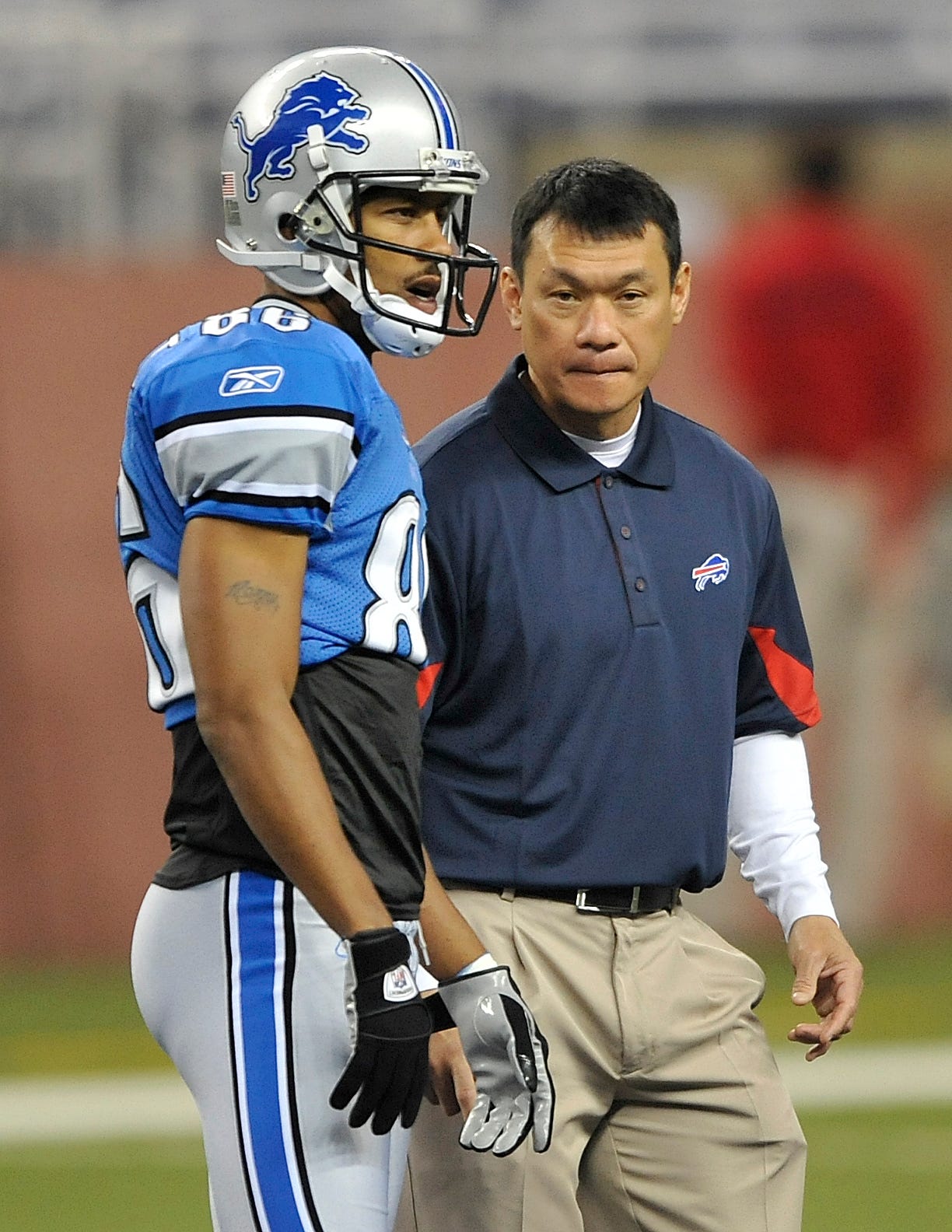 Former Detroit Lions special teams coordinator Stan Kwan, shown here as a member of the Bills coaching staff in 2010, passed away this week, he was 54.