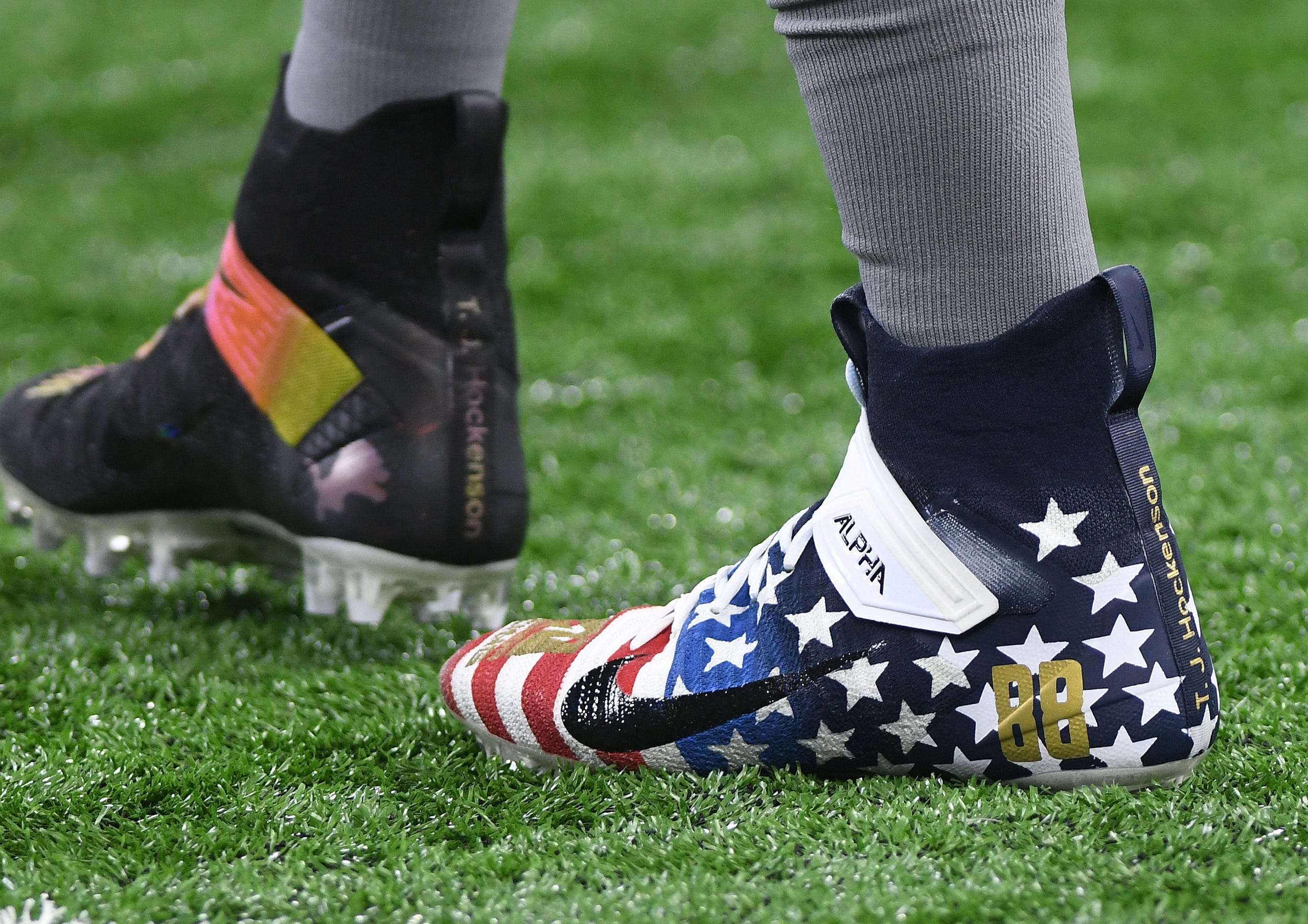 Lions tight end T.J. Hockenso's shoes worn during 'NFL My Cause My Cleats' before the game against the Vikings.