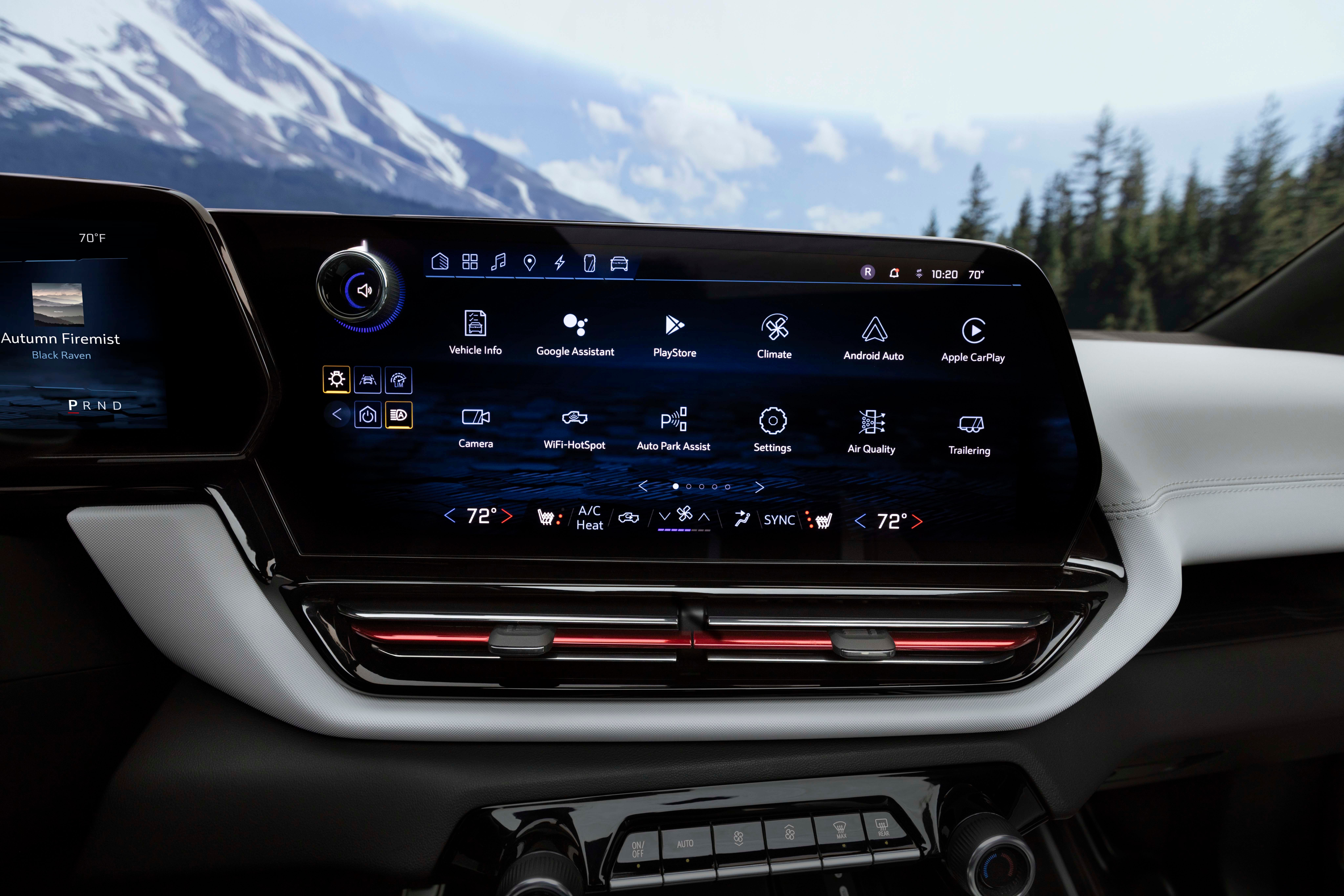 The 17-inch infotainment display on the 2024 Chevrolet Silverado EV RST offers features like wireless Apple CarPlay/Android Auto and over-the-air updates.