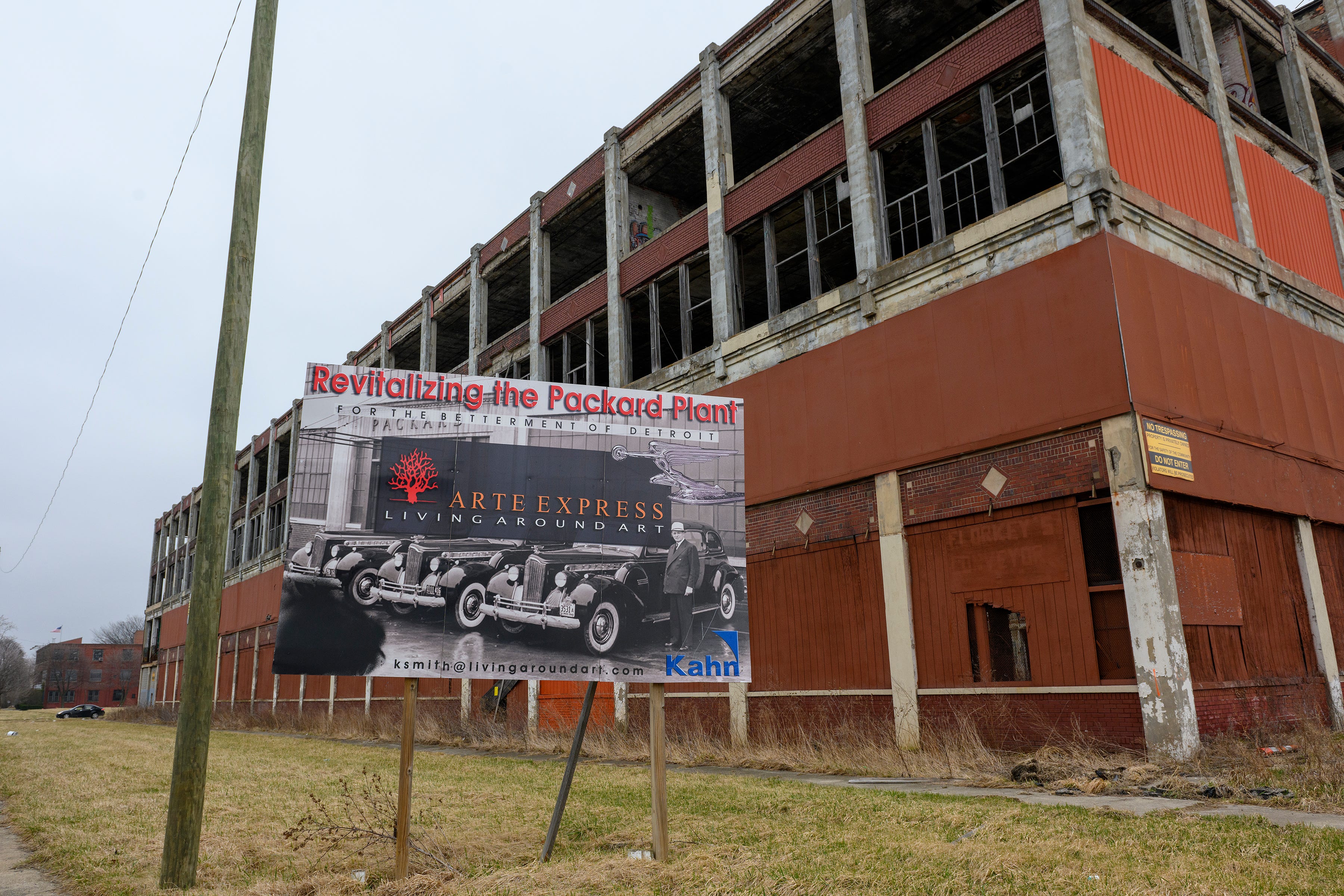 The former Packard Plant, 1580 E. Grand Blvd., Detroit, Wednesday, April 6, 2022.