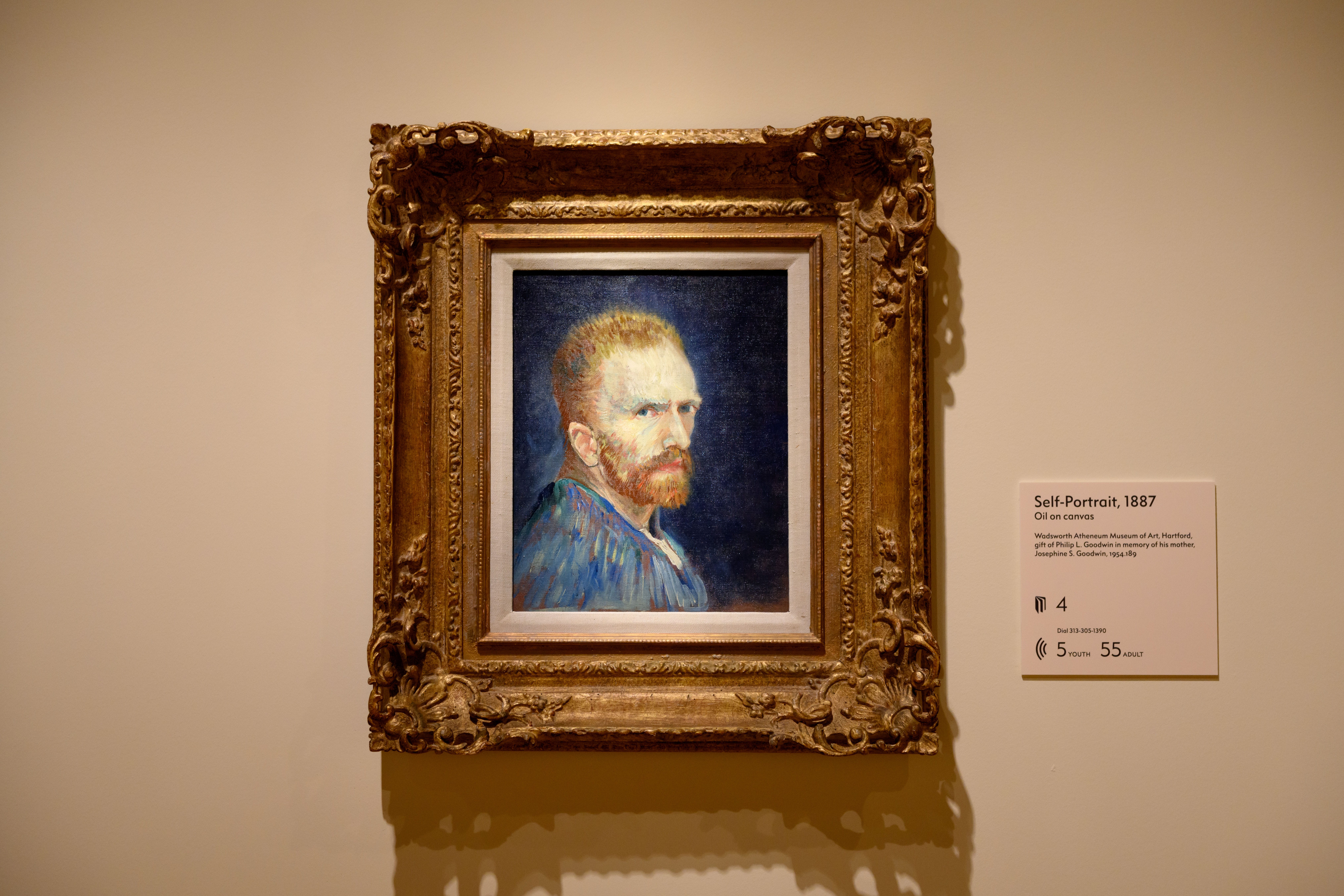 A self portrait on display at the Van Gogh in America exhibit, at the Detroit Institute of Arts, in Detroit, September 27, 2022.