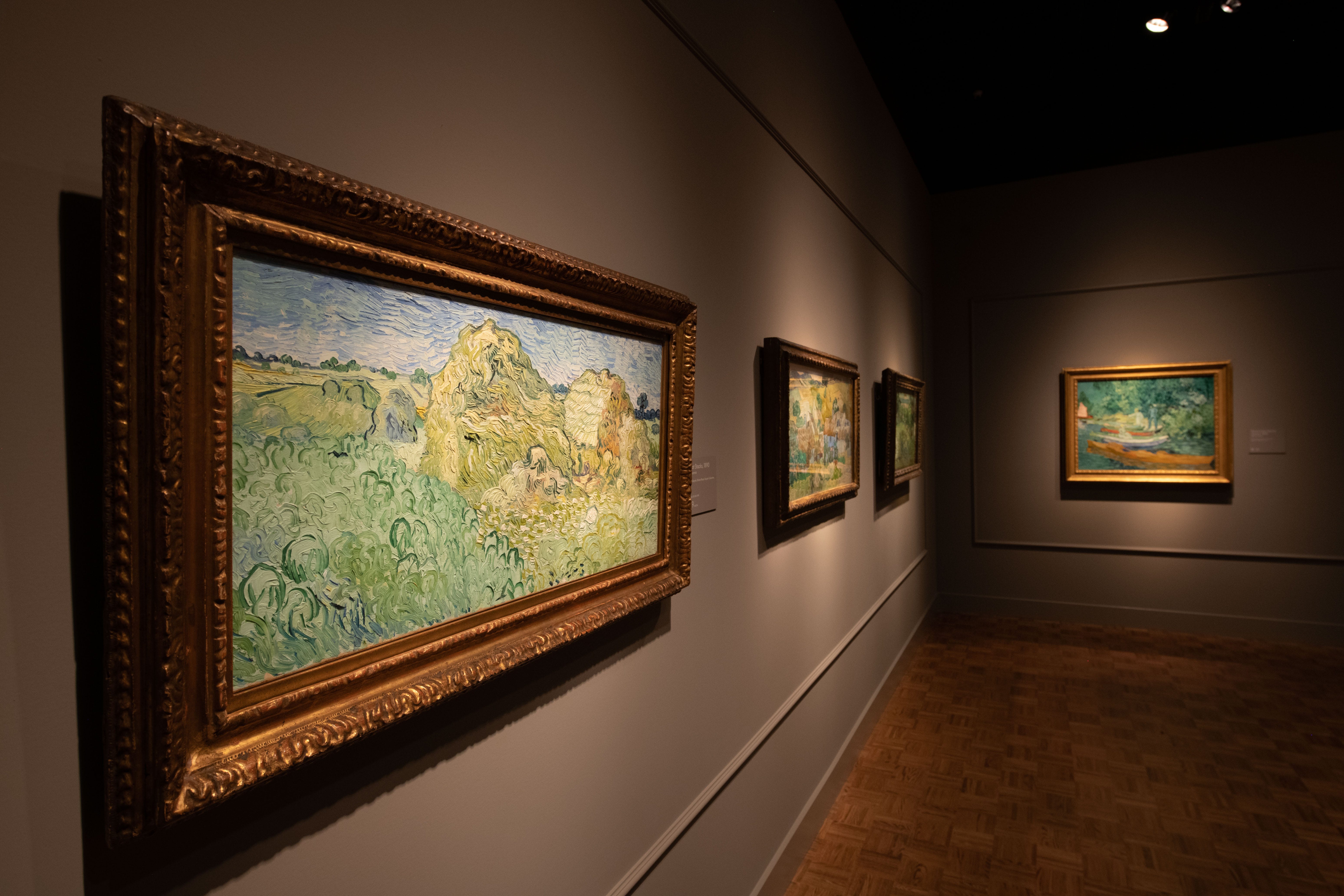 Wheat Stacks, painted in 1890, on display at the Van Gogh in America exhibit, at the Detroit Institute of Arts, in Detroit, September 27, 2022.