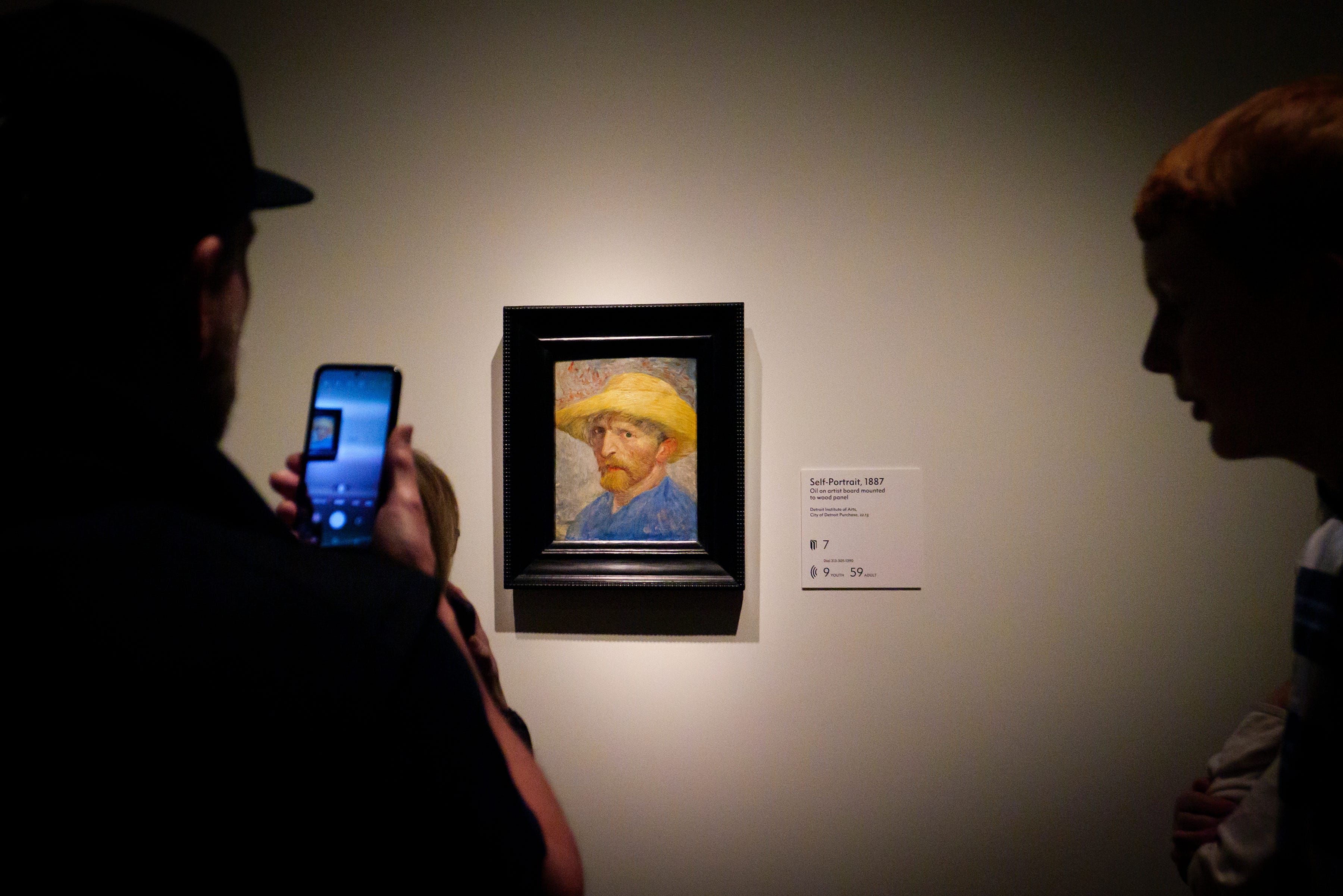 Visitors view Self-Portrait, 1887, at the Van Gogh in America exhibit at the Detroit institute of Arts, Wednesday, Jan. 11, 2023.